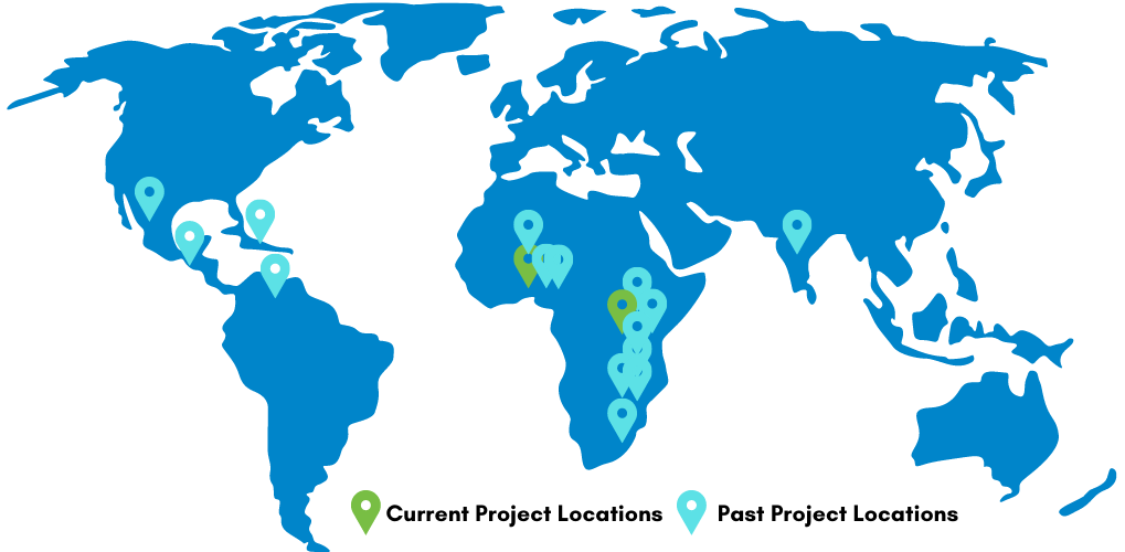 map showing locations where ryan's well has worked
